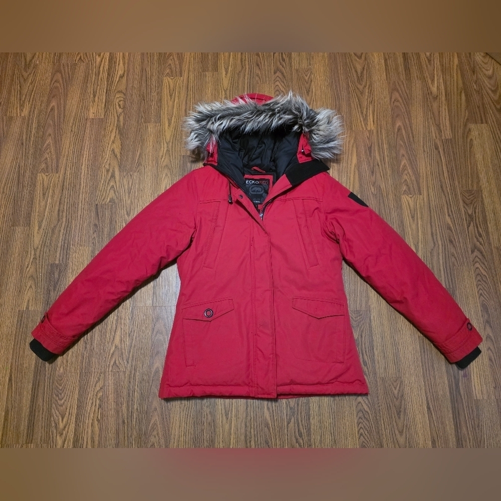 Ecko Red Women's Medium 70% Down 30% Feather Winter Parka Coat YKK Zipper Z8
